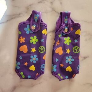 Girly hippie piece bright purple plum bottle insulator set of 2 travel accessori